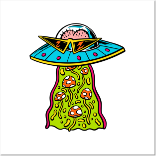 Mushroom Flying Saucer Posters and Art